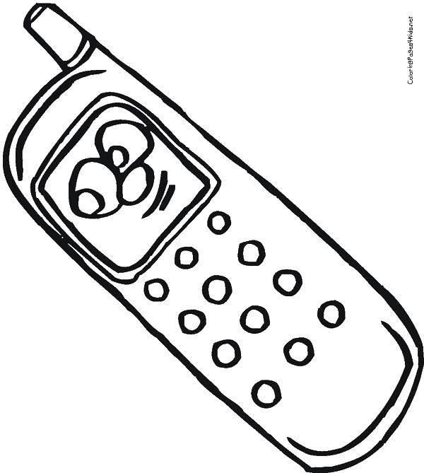 Coloring Cell phone. Category the phone. Tags:  telephone, antenna, buttons.