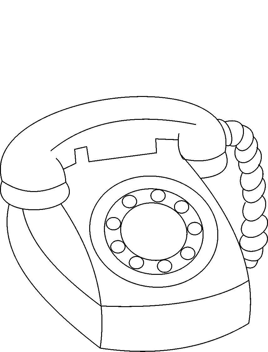 Название: Раскраска Старый телефон. Категория: телефон. Теги: Техника.