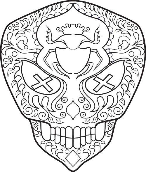 Coloring Patterned skull. Category skull. Tags:  Skull, patterns.