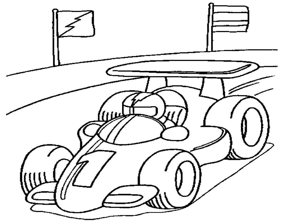 Coloring Race car. Category transportation. Tags:  Transport, car.