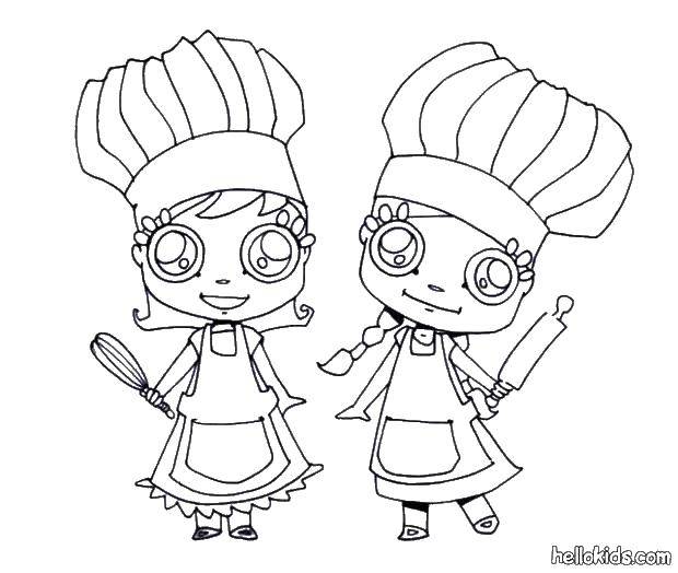 Coloring Cooks. Category Kitchen. Tags:  Cook, food.