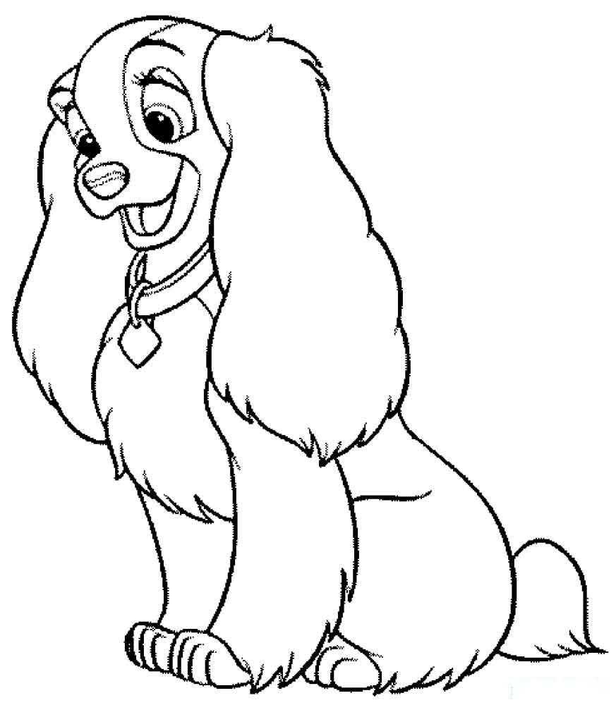 Coloring Funny dog with a collar. Category Pets allowed. Tags:  the dog.