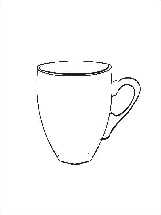 Coloring Cup with handle. Category dishes. Tags:  Cup, mug, pen.
