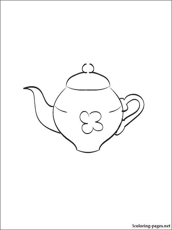 Coloring Kettle. Category Kitchen. Tags:  Crockery, kettle, glass.