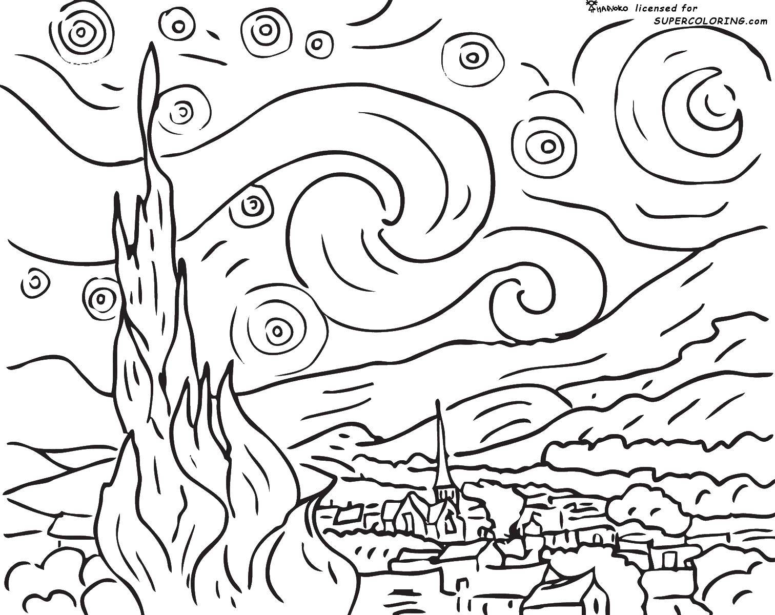 Coloring The city and the flames. Category the city. Tags:  city, flame.