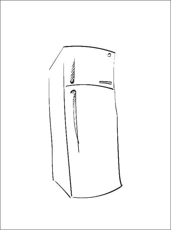 Coloring Refrigerator. Category Kitchen. Tags:  Kitchen, home, food.
