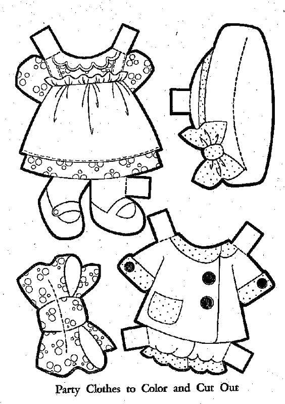 Название: Раскраска Одежда для куклы. Категория: Одежда. Теги: одежда, кукла.