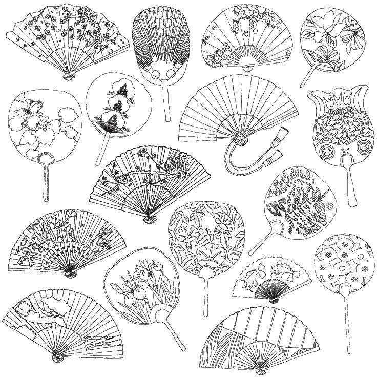 Coloring The fans in the patterns. Category patterns. Tags:  Patterns, flower.