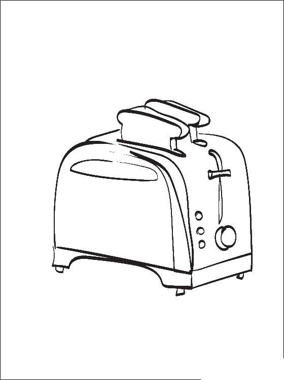 Розмальовки  Тостер. Завантажити розмальовку кухня, прилади, тостер.  Роздрукувати ,Кухня,