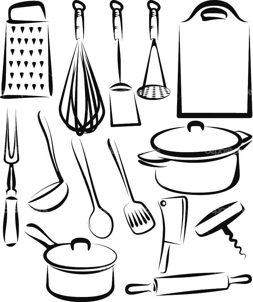 Coloring Kitchenware. Category Kitchen. Tags:  kitchen, kitchenware.