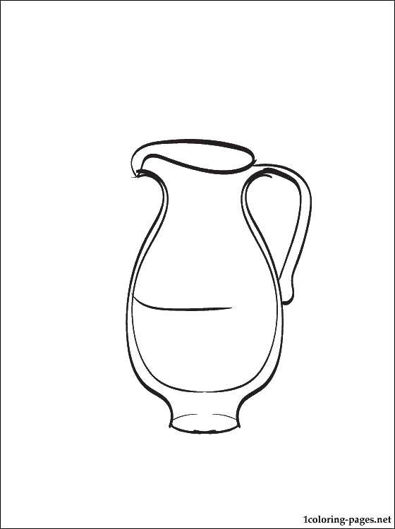 Coloring A pitcher of water. Category Kitchen. Tags:  Kitchen, home, food.