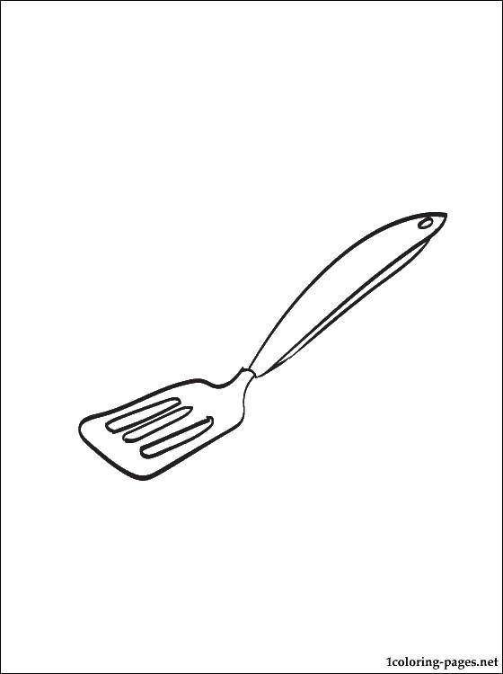 Coloring The spatula. Category Kitchen. Tags:  Crockery, Cutlery.