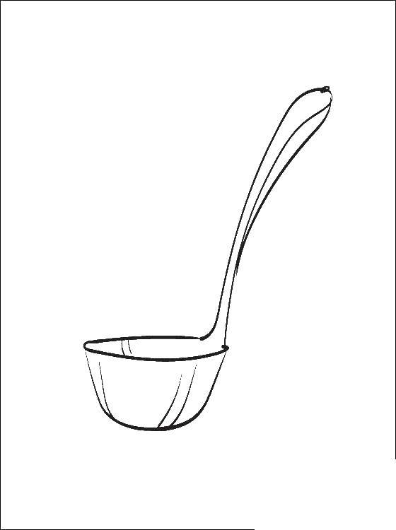 Coloring Ladle. Category Kitchen. Tags:  kitchen, crockery, Cutlery, ladle.