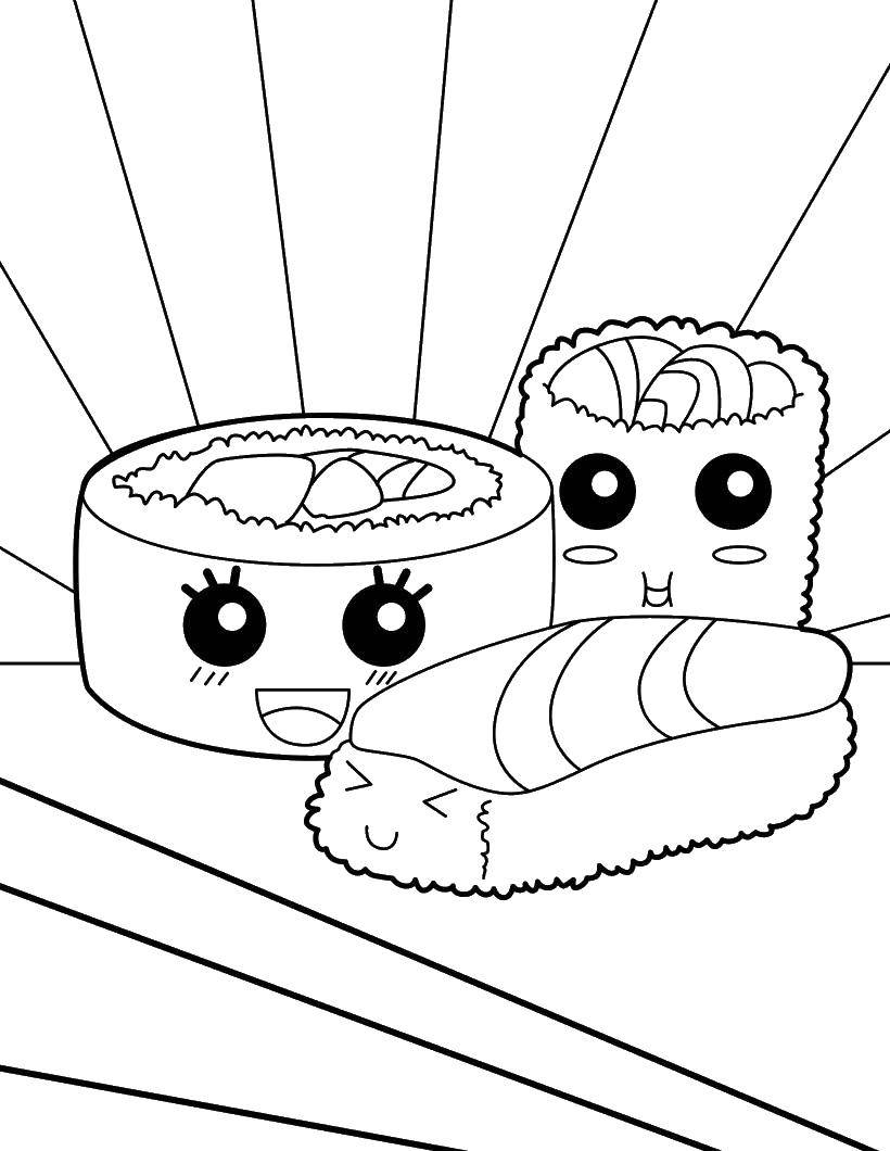 Coloring Sushi. Category The food. Tags:  food, sushi.