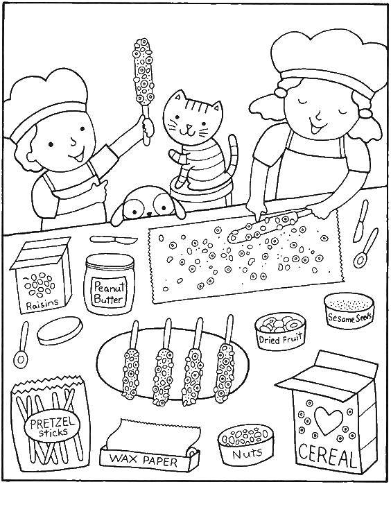Coloring Young chef. Category Kitchen. Tags:  kitchen, cook, food.