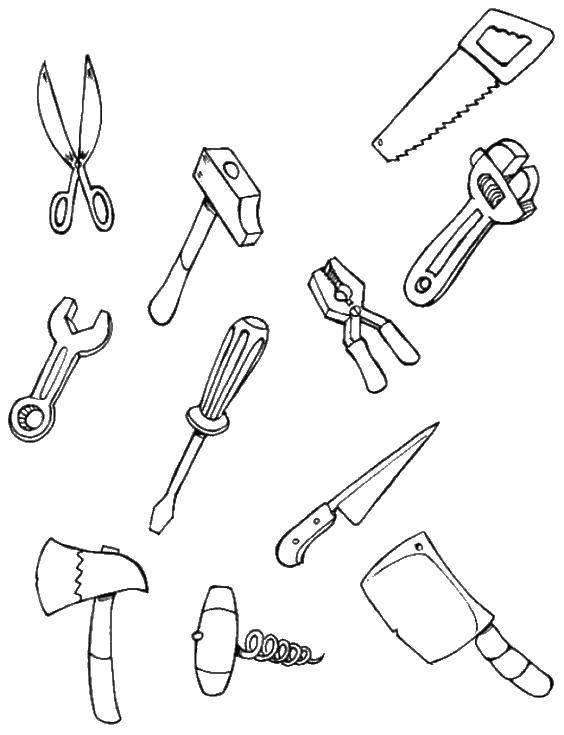 Coloring Building tools. Category nice. Tags:  Builder, tools, building.