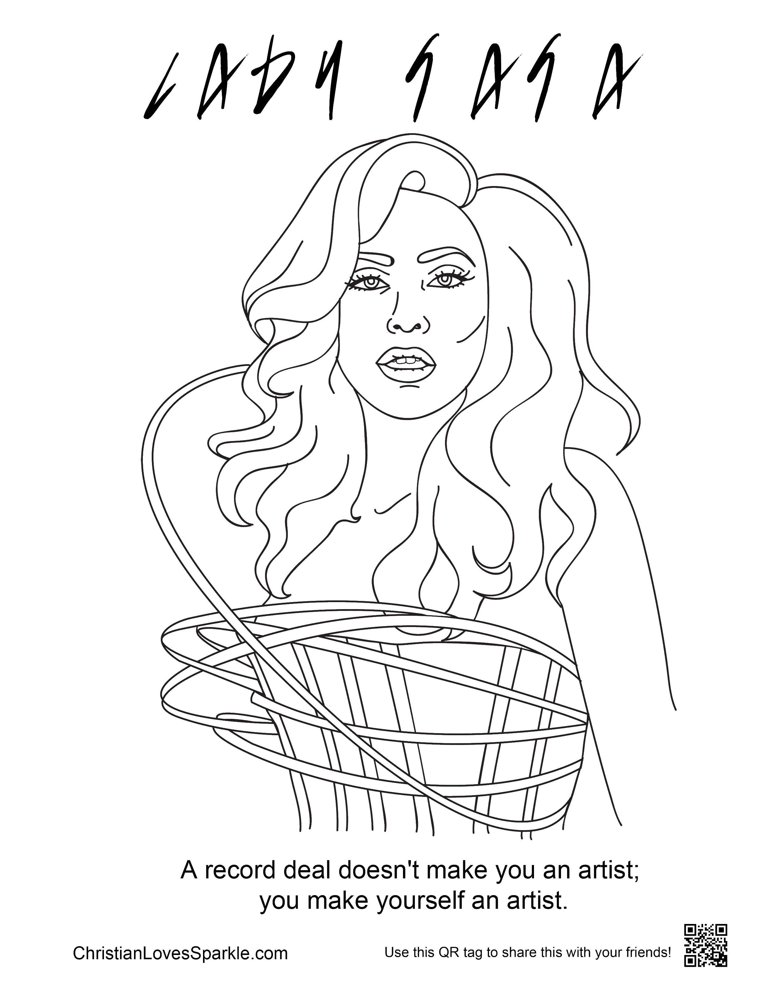 Coloring Lady Gaga. Category coloring pages for girls. Tags:  for girls ladies, lady Gaga.