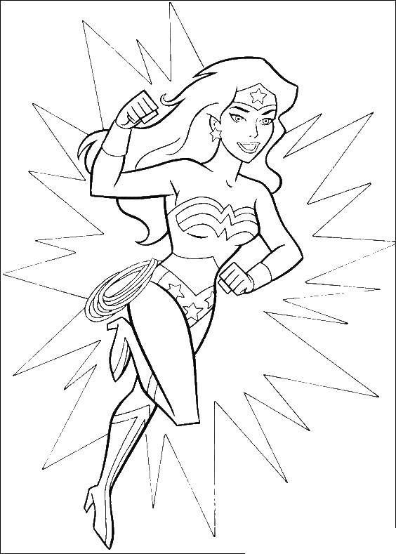Название: Раскраска Wonder woman. Категория: супергерои. Теги: супергероиня, Wonder Woman.