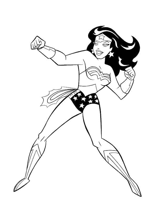 Название: Раскраска Wonder woman. Категория: супергерои. Теги: супергероиня, Wonder Woman.