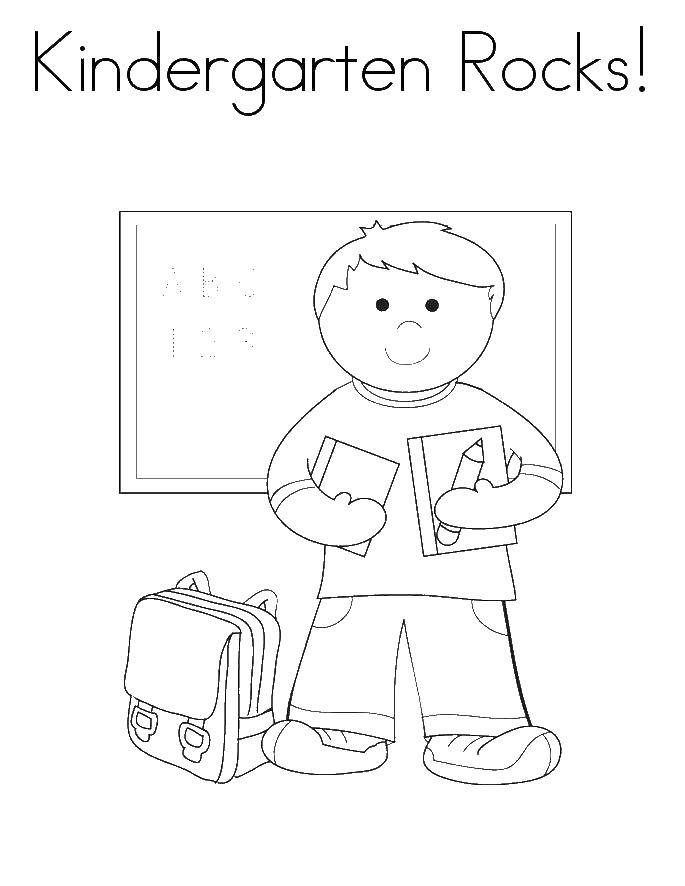 Coloring Boy in school. Category school. Tags:  school, boy, books.