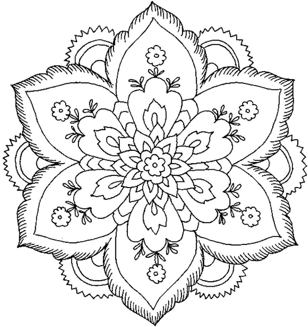 Coloring Patterned flower. Category patterns. Tags:  Patterns, people.