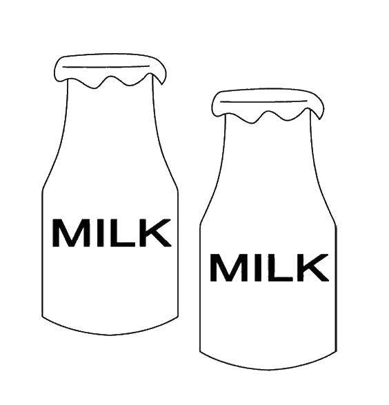 Название: Раскраска Молоко в бутылке. Категория: Молоко. Теги: Молоко, бутылка.