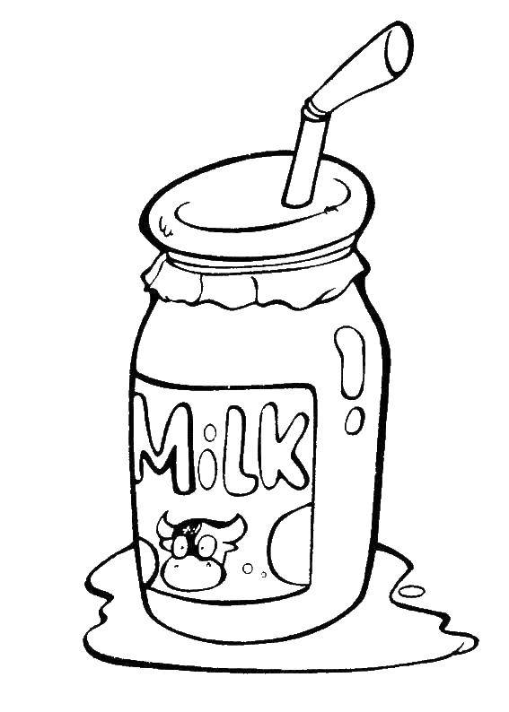 Раскраска пакет молока с магазина 😻 распечатать бесплатно