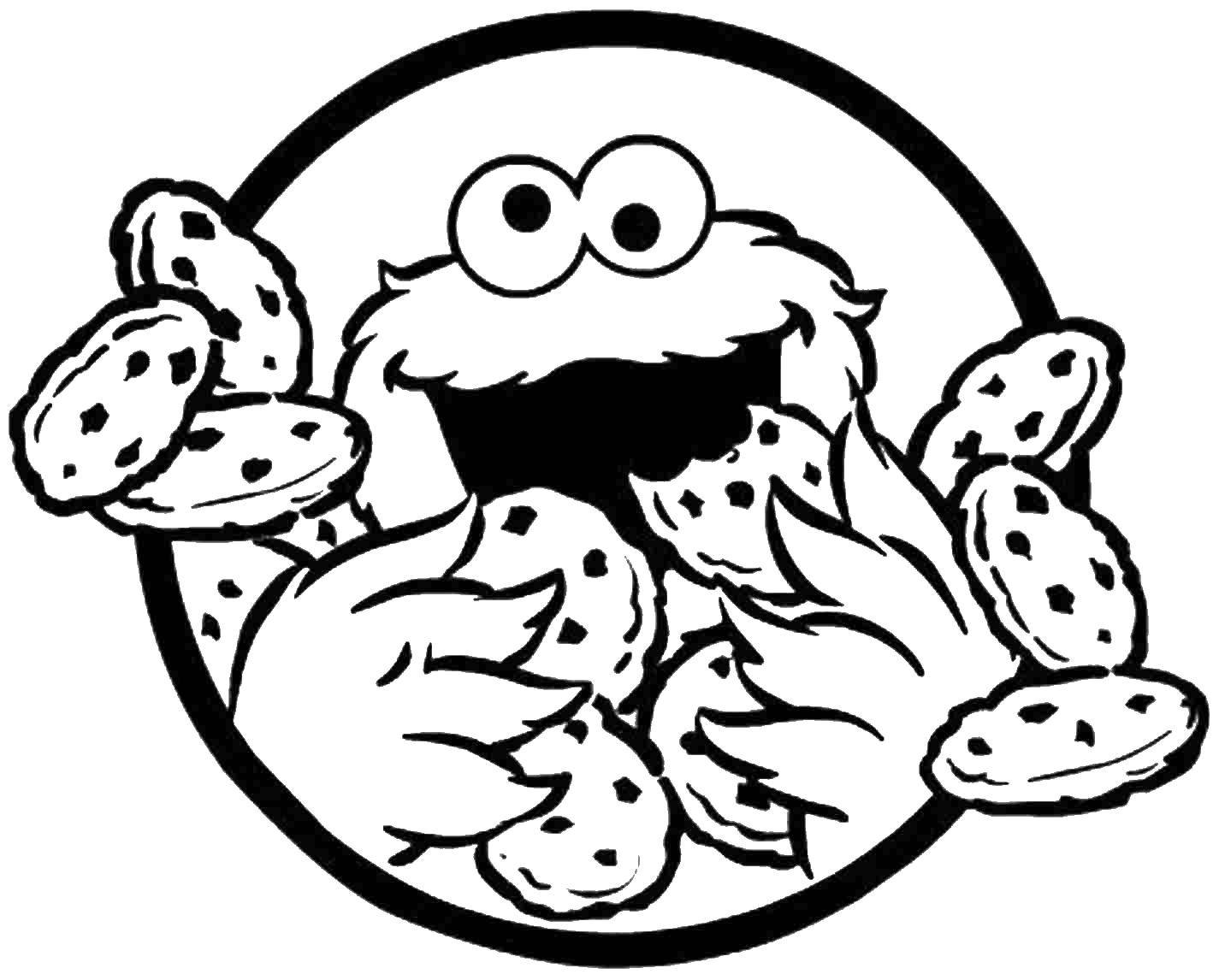 Coloring Monster eats cookies. Category Monsters. Tags:  monster, cookie.