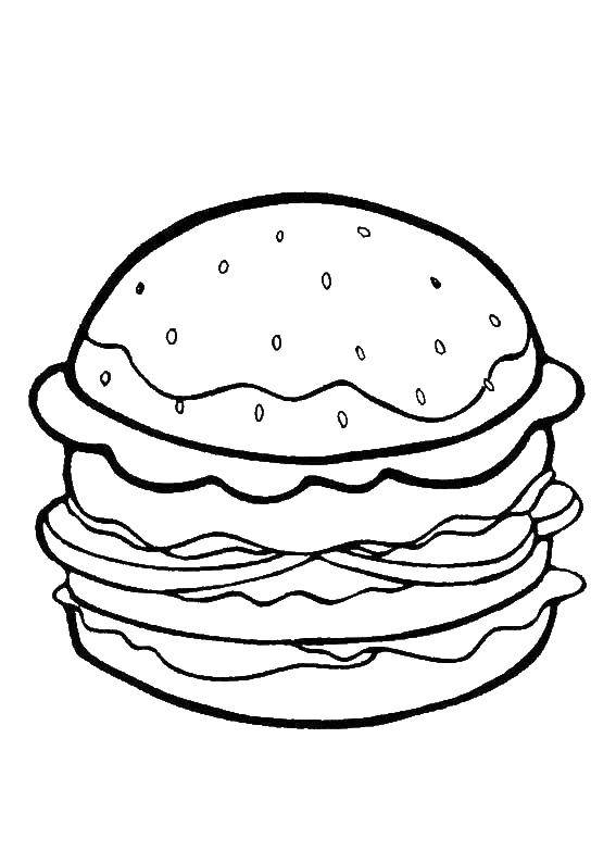 Опис: розмальовки  Гамбургер. Категорія: їжа. Теги:  їжа, гамбургер, бургер.