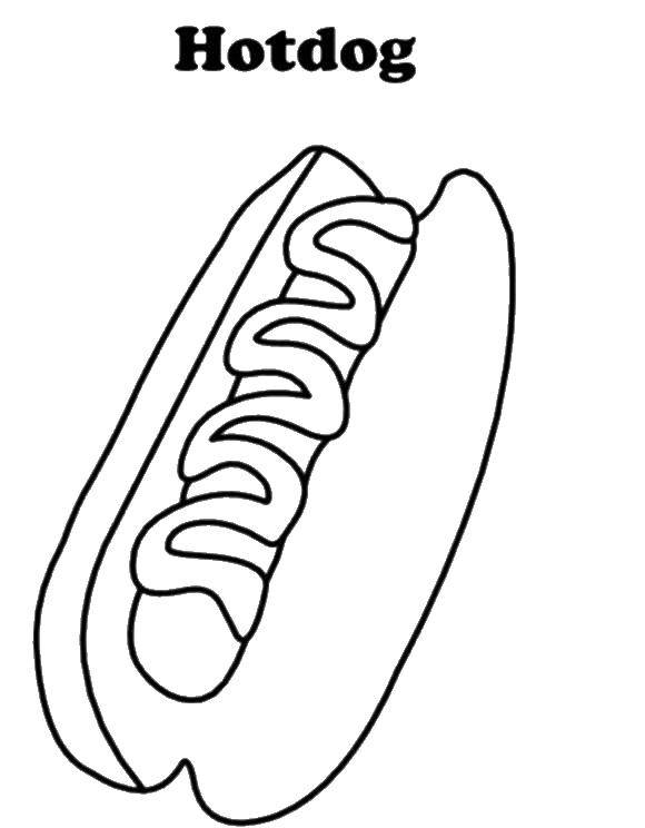 Coloring Move dog. Category The food. Tags:  hotdog.