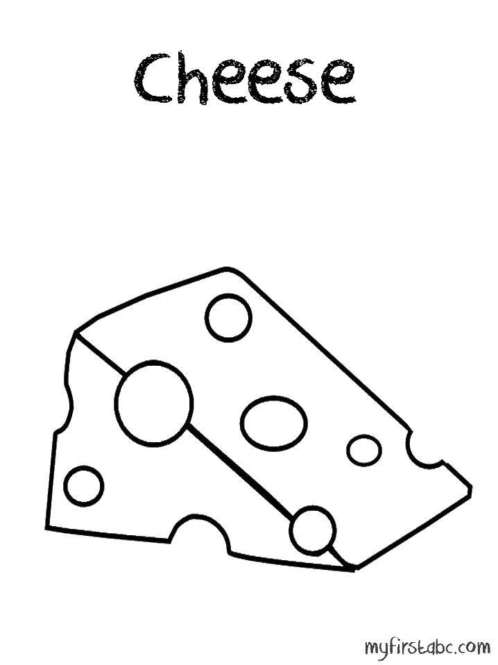 Название: Раскраска Сыр. Категория: Сыр. Теги: еда, сыр.