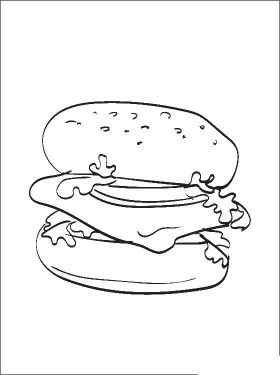 Coloring Hamburger. Category Hamburger. Tags:  food, hamburger, Burger.