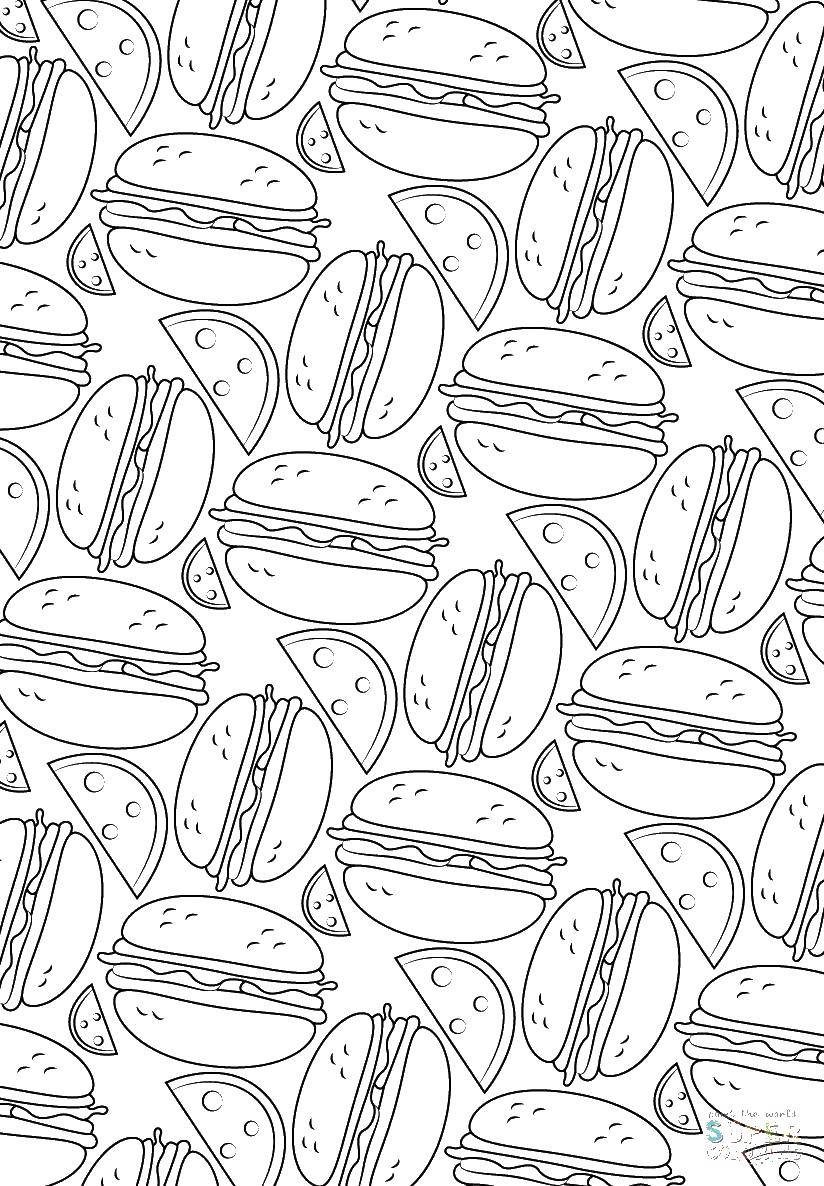 Coloring Hamburger. Category Hamburger. Tags:  the food.