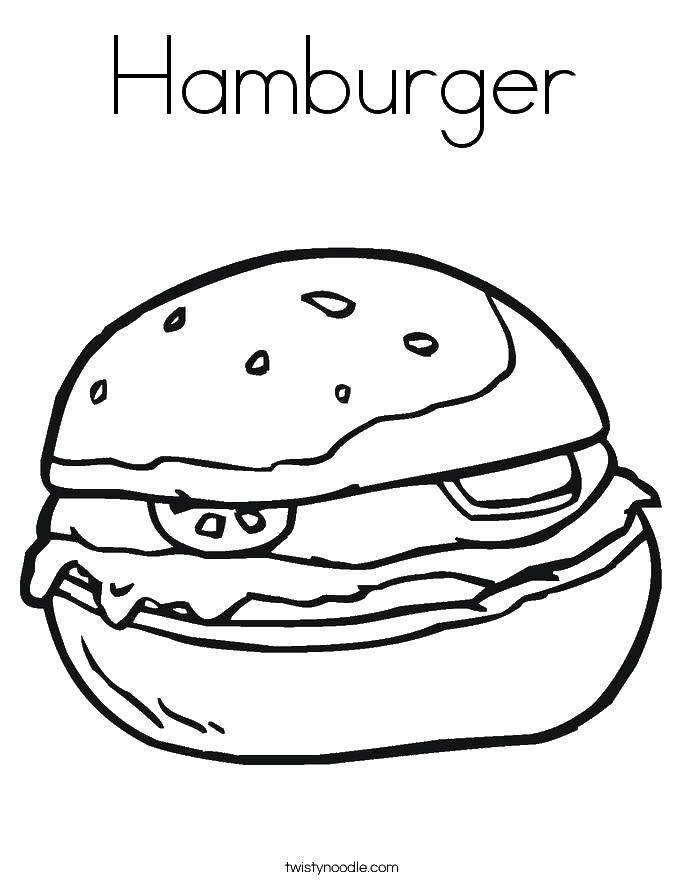 Название: Раскраска Гамбургер. Категория: Гамбургер. Теги: еда.