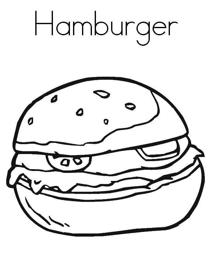 Coloring Hamburger. Category Hamburger. Tags:  food, hamburger, Burger.