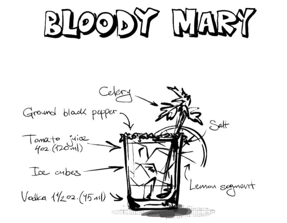 Название: Раскраска Кровавая мэри. Категория: Еда. Теги: еда.