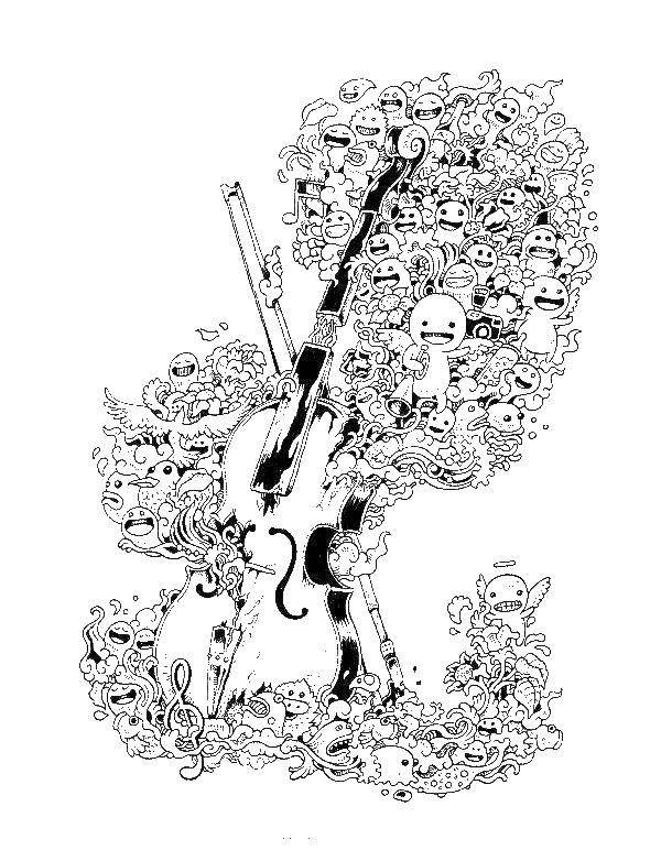 Название: Раскраска Скрипка. Категория: Музыкальный инструмент. Теги: скрипка.