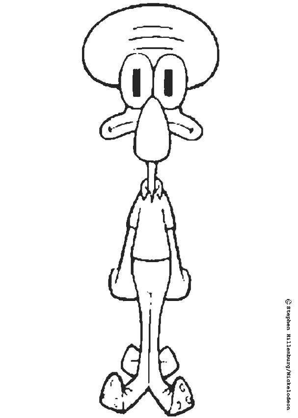 Coloring Squidward. Category Cartoon character. Tags:  Cartoon character, spongebob, spongebob, Squidward.