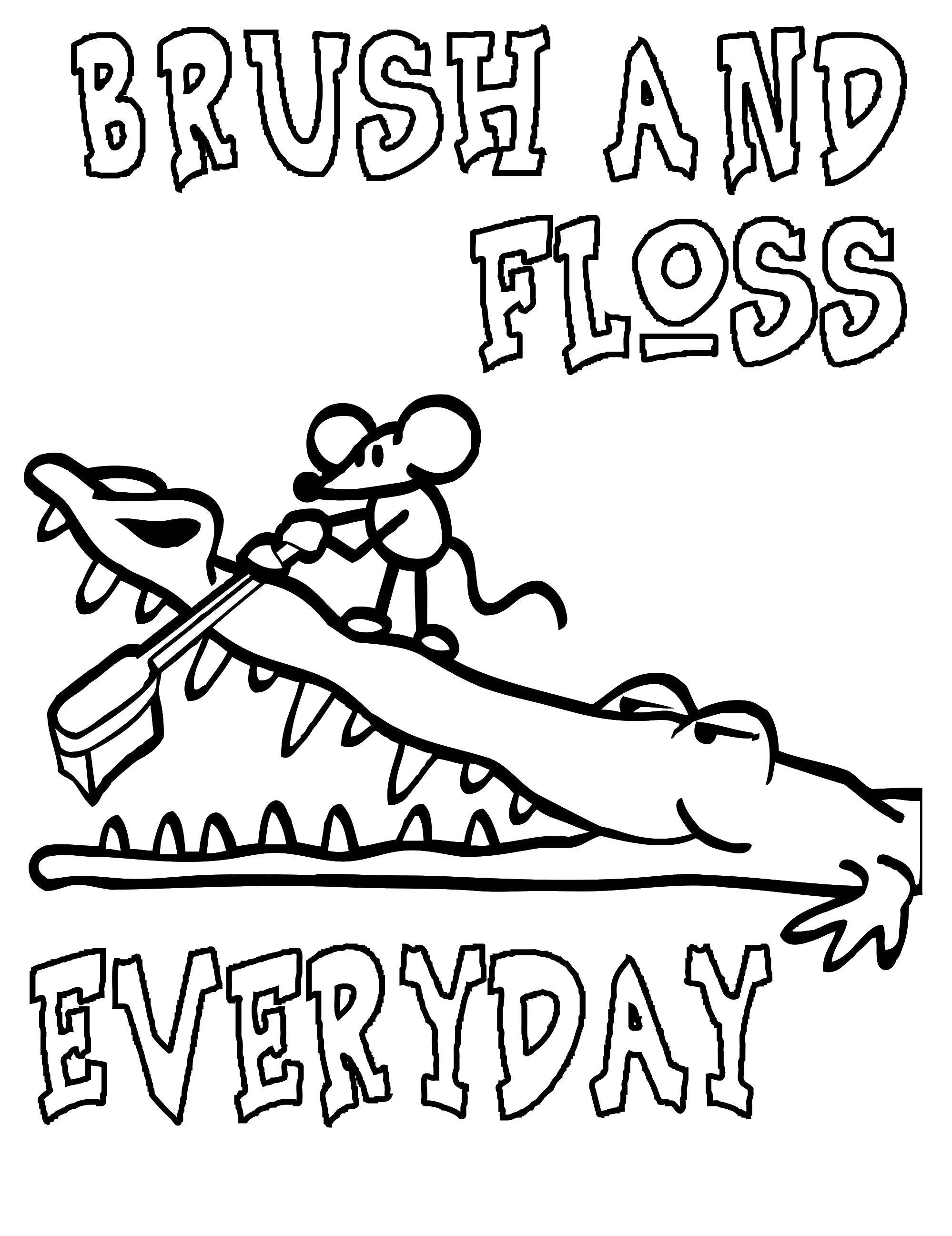 Название: Раскраска Мышка чистит зубы крокодилу. Категория: Уход за зубами. Теги: крокодил, мышка, зуб.