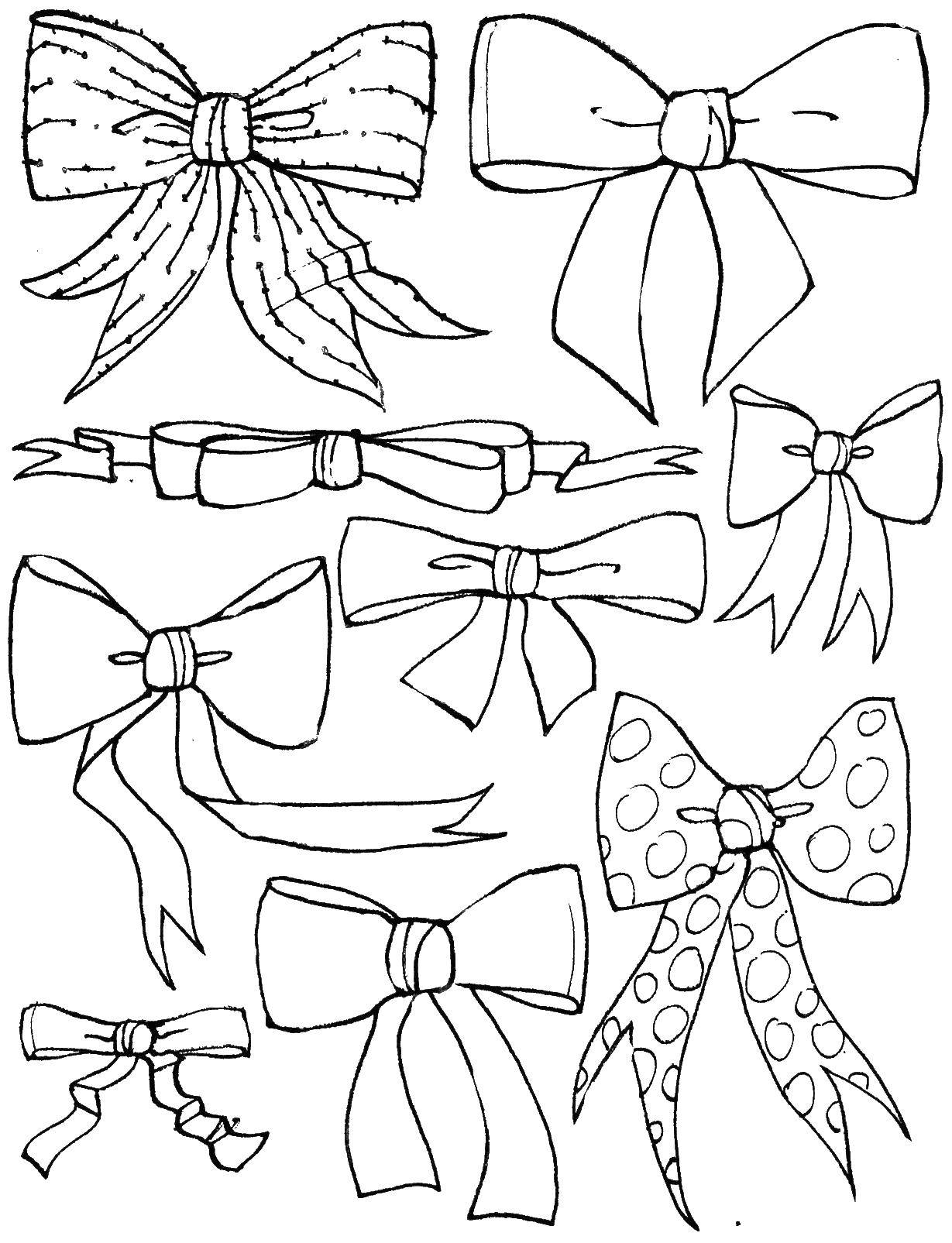 Coloring Bows. Category The hair. Tags:  bows.