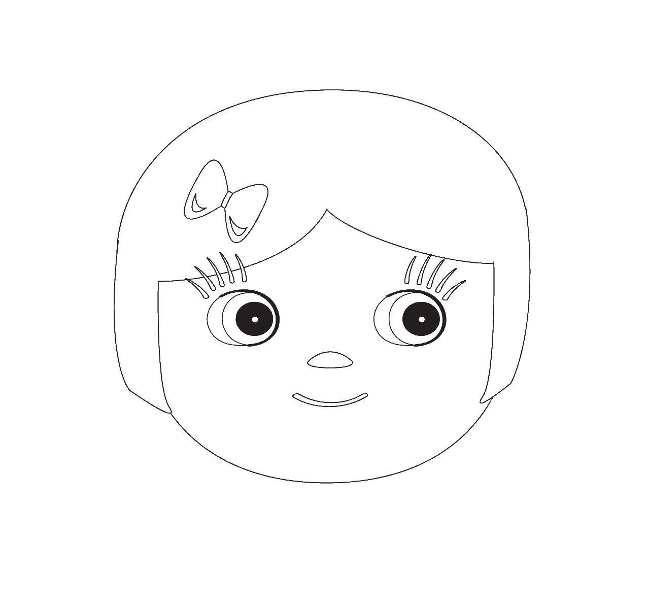 Coloring Girl with a bow. Category Face. Tags:  girl , bow.