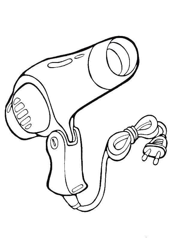 Coloring Hairdryer. Category The hair. Tags:  Hairdryer.