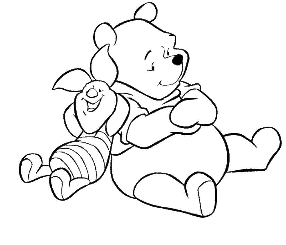 Coloring Winnie and Piglet rest. Category Disney cartoons. Tags:  Winnie the Pooh, Piglet.