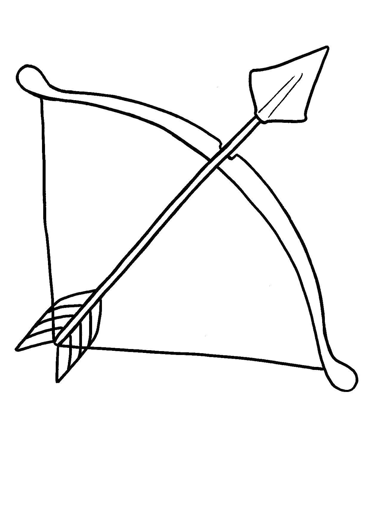 Coloring Bow and arrow. Category weapons. Tags:  bow, arrow.