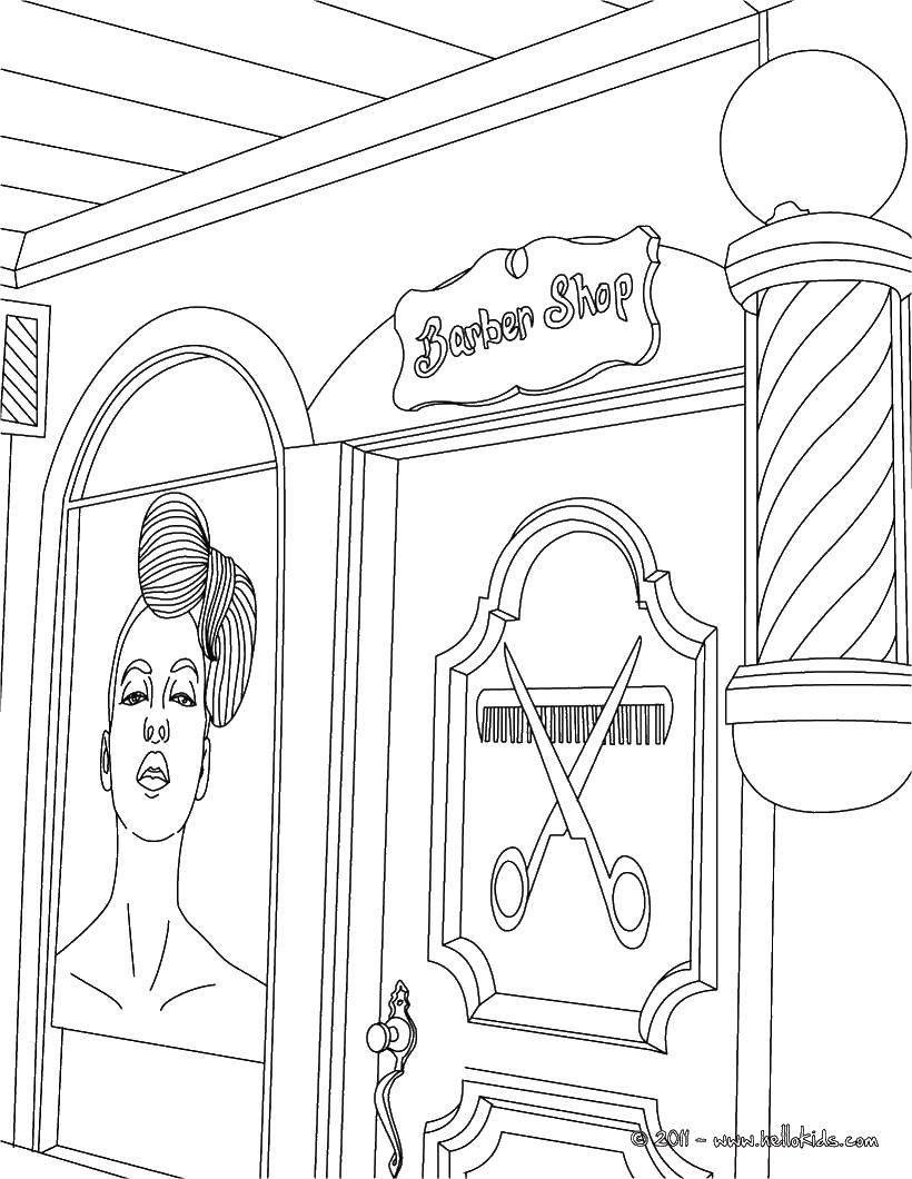 Coloring Barber shop. Category The hair. Tags:  Beauty salon.