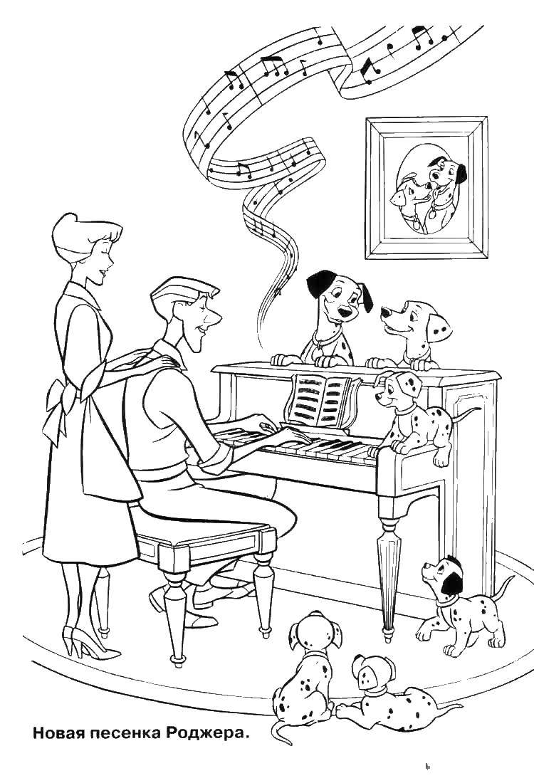 Coloring Dalmatians listen to the song. Category Disney cartoons. Tags:  That 101, Dalmatians.