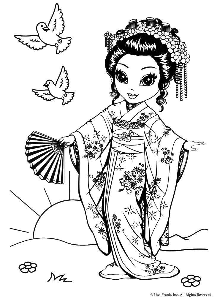 Coloring Geisha. Category For girls. Tags:  girls, geisha, girls.