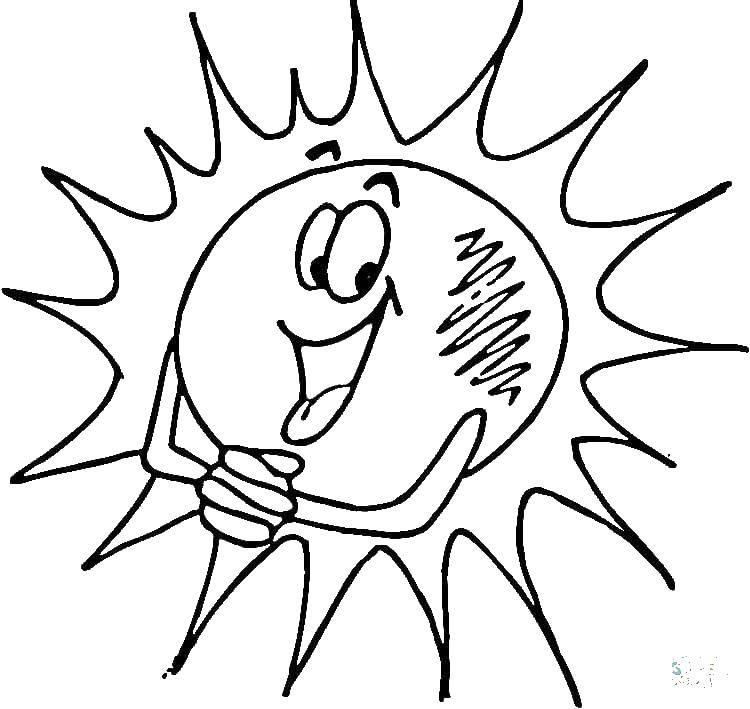 Название: Раскраска Весёлое солнышко. Категория: Солнце. Теги: Солнце, лучи, радость.
