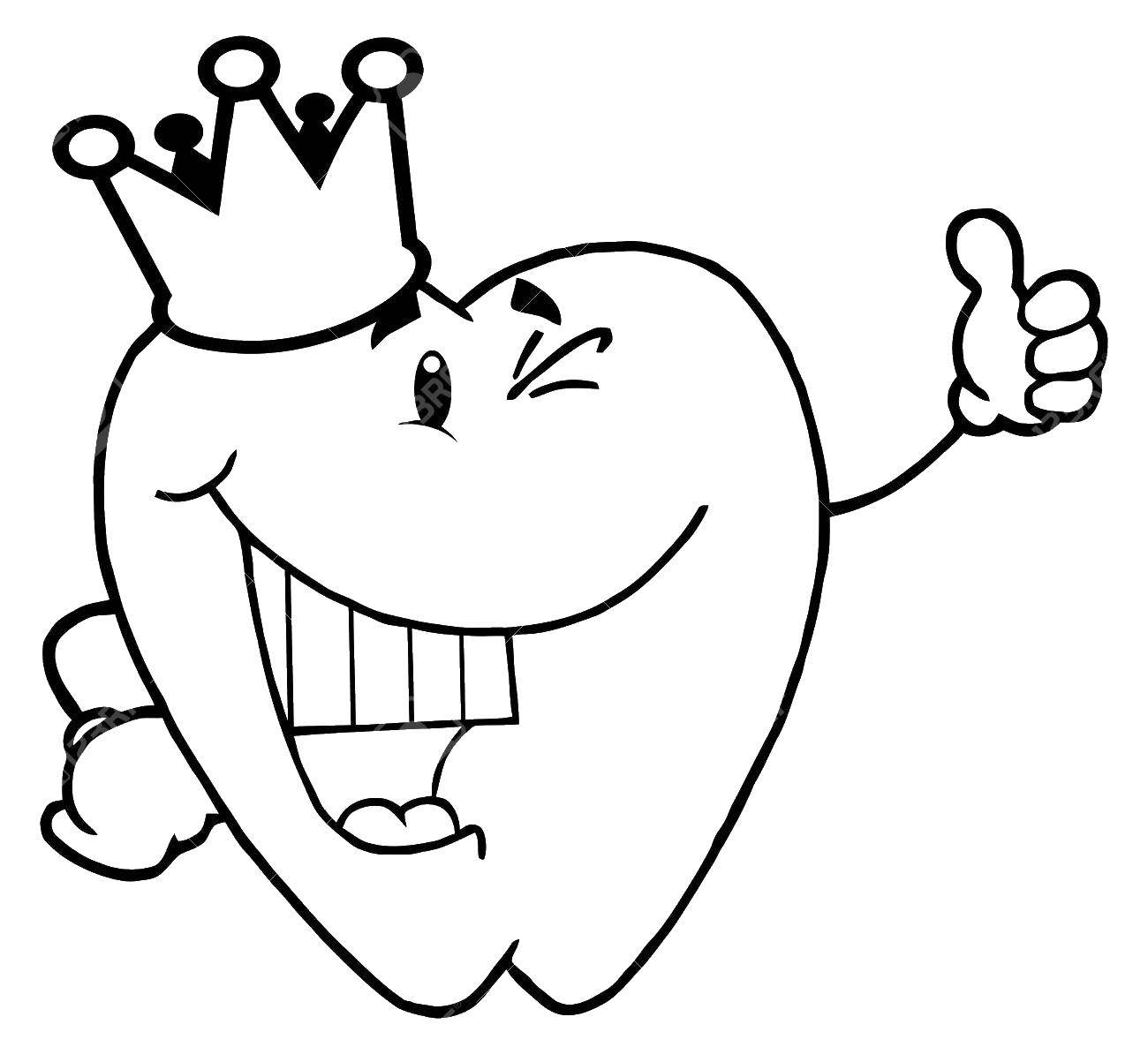 Coloring A healthy and happy tooth. Category The care of teeth. Tags:  The care of teeth.