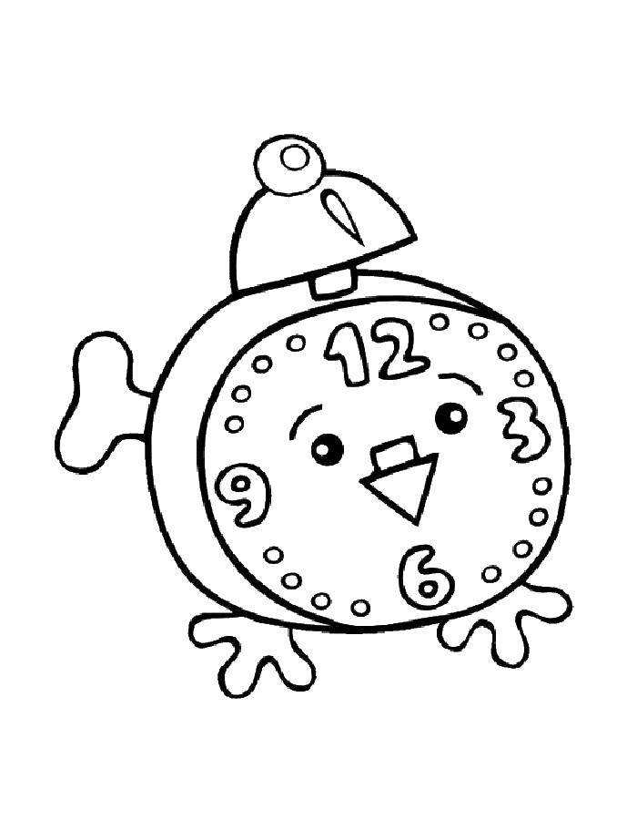 Название: Раскраска Часы с будильником. Категория: часы. Теги: часы, будильник.